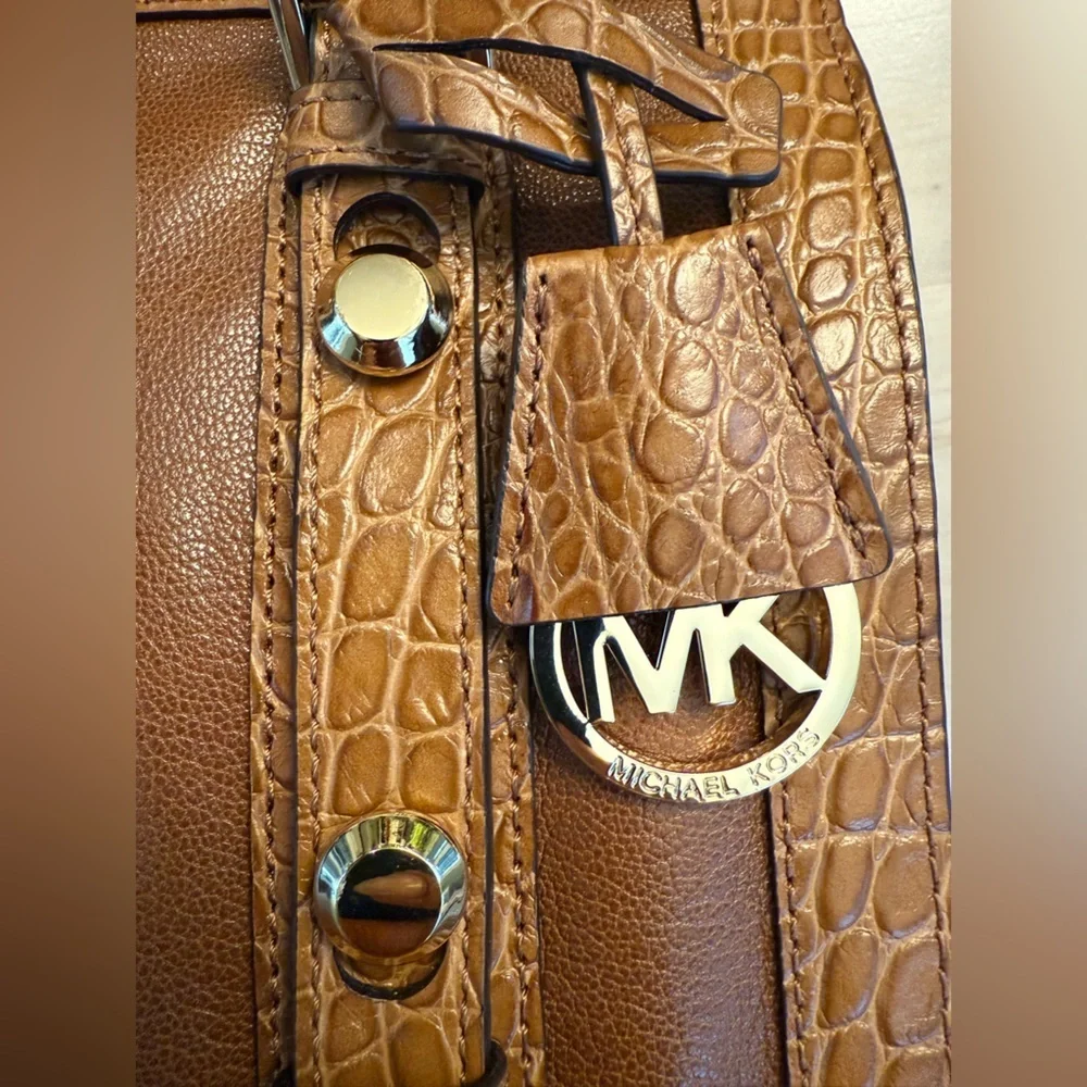 Michael Kors Collins Studded MD Satchel - Walnut New With Tags